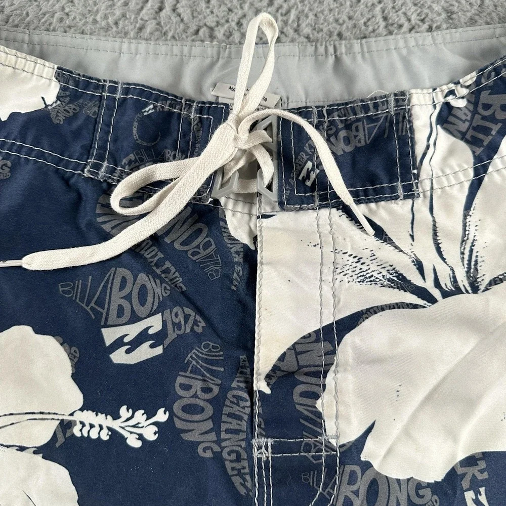 Billabong Board‎ Shorts Mens 36 Blue Floral Hawaiian Surf Swim Trunks Hibiscus